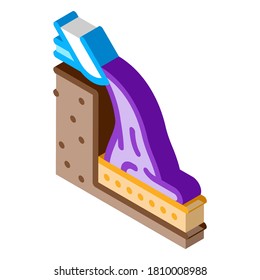 foundation pouring icon vector. isometric foundation pouring sign. color isolated symbol illustration