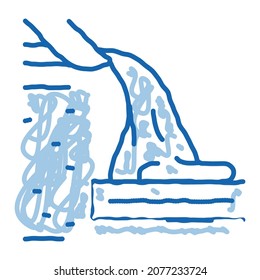 foundation pouring sketch icon vector. Hand drawn blue doodle line art foundation pouring sign. isolated symbol illustration