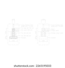 the foundation sketch is equipped with dimensions and notations