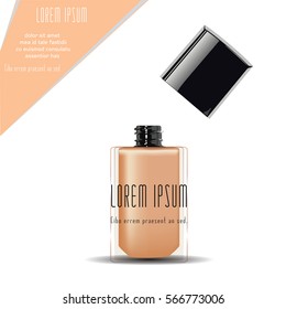 Foundation. Skin Care Cream. Cosmetic product package. Vector Illustration. 