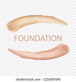 Foundation smear texture, close up tone cream on transparert background for cosmetic use in 3d illustration