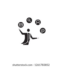 Founder black vector concept icon. Founder flat illustration, sign