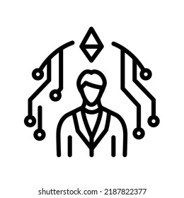 Founder cryptocurrency sign сolor line icon. Initial public offering. Pictogram for web page.