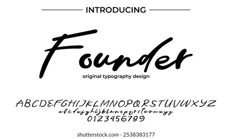 Founder Font Stylish brush painted an uppercase vector letters, alphabet, typeface