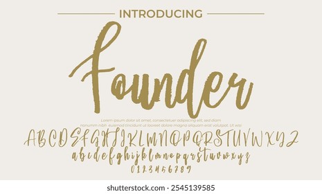 Founder Font Stylish brush painted an uppercase vector letters, alphabet, typeface