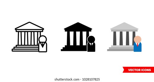 Founder icon of 3 types: color, black and white, outline. Isolated vector sign symbol.