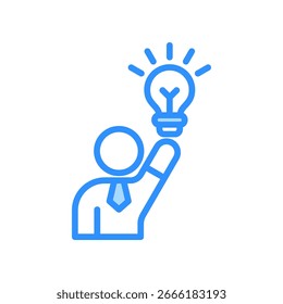 Ícone do fundador Ilustração do vetor de cor azul