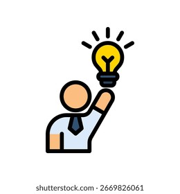 Founder Icon Lineal Color Vector Illustration