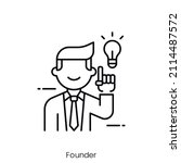 founder icon. Outline style icon design isolated on white background