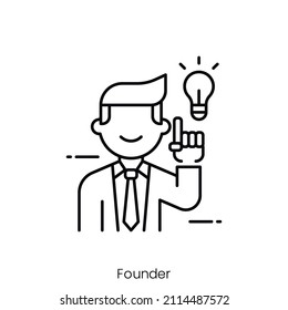 Founder Icon. Outline Style Icon Design Isolated On White Background