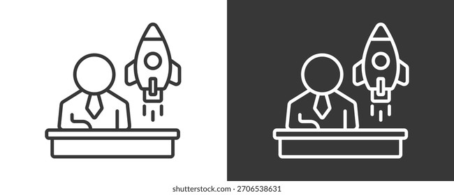 Conjunto De Iconos De Fundador Colección De Vector Aislada En Blanco Y Negro