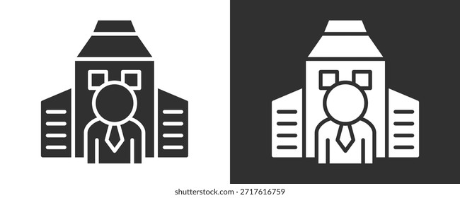 Conjunto De Iconos De Fundador Colección De Vector Aislada En Blanco Y Negro