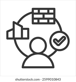 Founder Story Outline Icon Vector Illustration