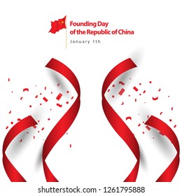 Founding Day of the Republic of China Vector Template Design Illustration