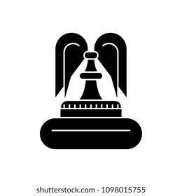 Fountain black icon concept. Fountain  vector sign, symbol, illustration.