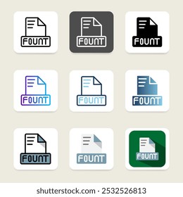 Fountain collection of file format icons with attractive color variations.