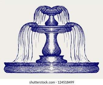 Fountain. Doodle Style