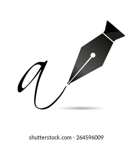 fountain drawing pen writing text symbol eps10