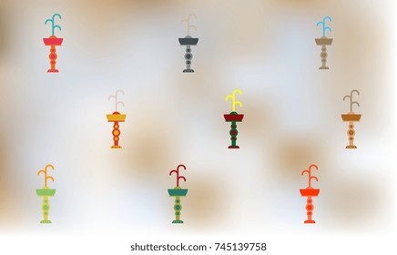 Fountain with drinking water. Vector icons. park fountain set