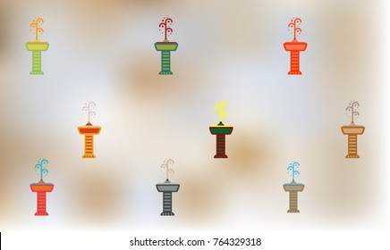Fountain with drinking water. Vector icons. park fountain collection