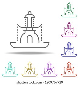fountain dusk icon. Elements of Summer holiday & Travel in multi color style icons. Simple icon for websites, web design, mobile app, info graphics