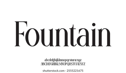 Fountain, Elegant alphabet font. Typography classic style serif font set. vector illustration
