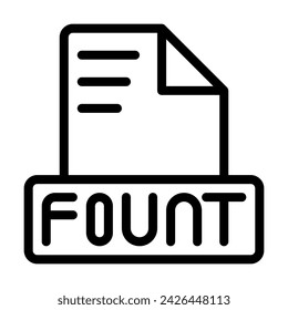 Fountain file icon outline style design. Document text file symbol, vector illustration.