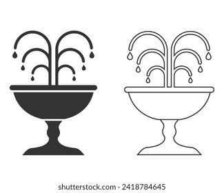 Juego de iconos de línea plana de fuente. Señal de ilustración mínima aislada por vector