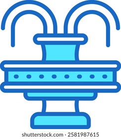 Fountain Icon Blue Color Vector Illustration