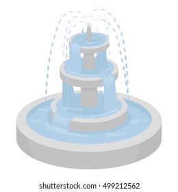 Fountain icon in cartoon style isolated on white background. Park symbol stock vector illustration.