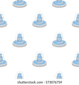 Fountain icon in cartoon style isolated on white background. Park pattern stock vector illustration.