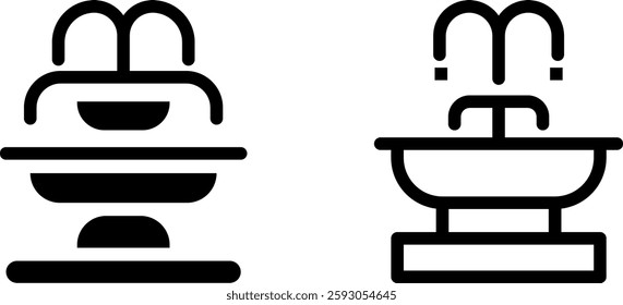 Fountain icon design Symbol set