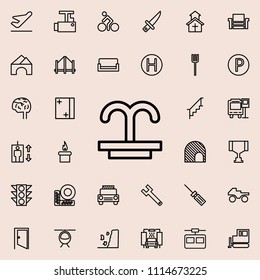 fountain icon. Detailed set of minimalistic line icons. Premium graphic design. One of the collection icons for websites, web design, mobile app on colored background