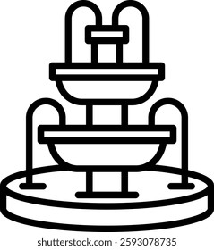 Fountain Icon Line Vector Illustration