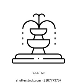 fountain icon. Linear style sign isolated on white background. Vector illustration