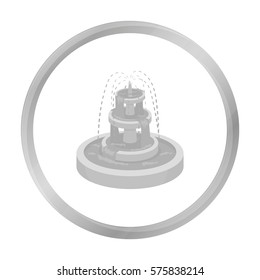Fountain icon in monochrome style isolated on white background. Park symbol stock vector illustration.