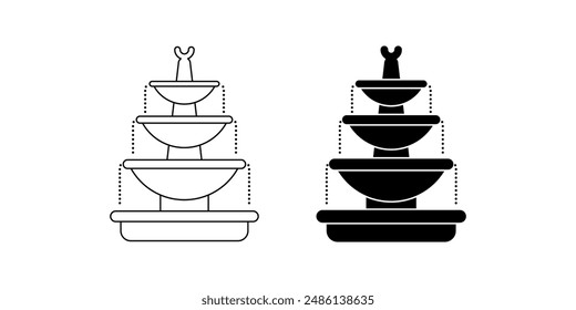 fountain icon set isolated on white background