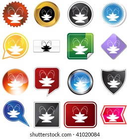 Fountain icon set isolated on a white background.
