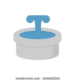 Fountain icon. That is an architectural feature used as part of landscaping. Can be defined as interior, exterior landscape or architectural element in garden, yard, patio and outdoor.