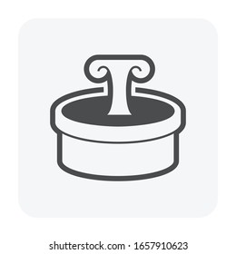 Fountain icon. That is an architectural feature used as part of landscaping. Can be defined as interior, exterior landscape or architectural element in garden, yard, patio and outdoor.