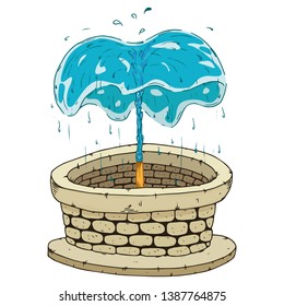 Fountain icon. Vector illustration of a fountain. Hand drawn fountain.