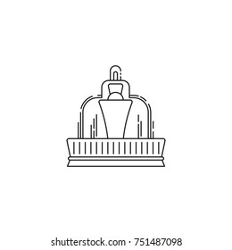 Fountain icon vector linear design isolated on white background. Park logo template, element for amusement park, line icon object