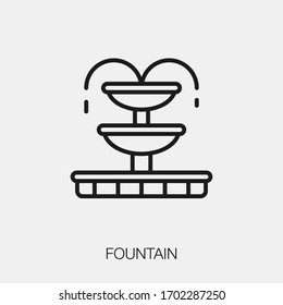 fountain icon vector. Linear style sign for mobile concept and web design. fountain symbol illustration. Pixel vector graphics - Vector.