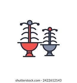 fountain icon. vector.Editable stroke.linear style sign for use web design,logo.Symbol illustration.