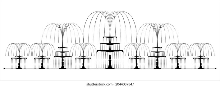 Fountain Icon, Water Fountain, Decorative Jet System That Spray Water Into A Air And Collected In Basin Vector Art Illustration