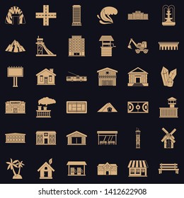 Fountain icons set. Simple style of 36 fountain vector icons for web for any design