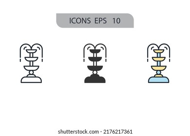 fountain icons  symbol vector elements for infographic web