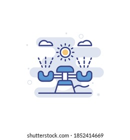 Fountain illustration style vector icon.