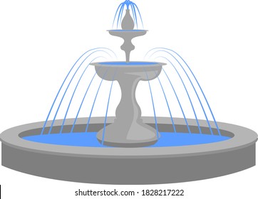 Fountain, illustration, vector on white background