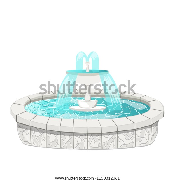 Fountain Isolated On White Background Cartoon Stock Vector Royalty Free 1150312061